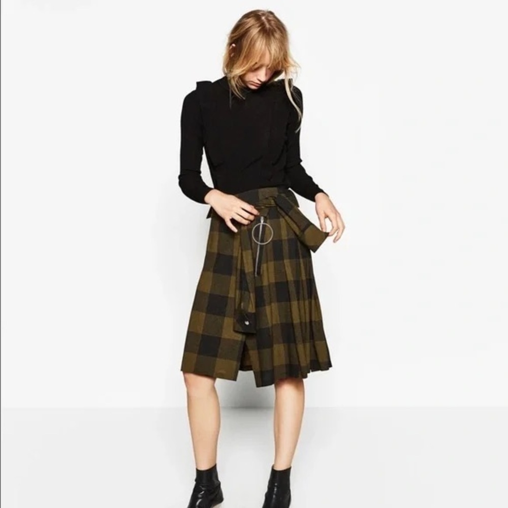 Zara plaid kilt skirt